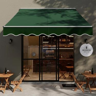 Imagem de Toldo Retratil Manual 295x250cm Verde Aluminio - Deluxe