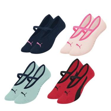 Imagem de Kit 4 Pares De Meias Antiderrapante Para Pilates Modelo Sapatilha - Se