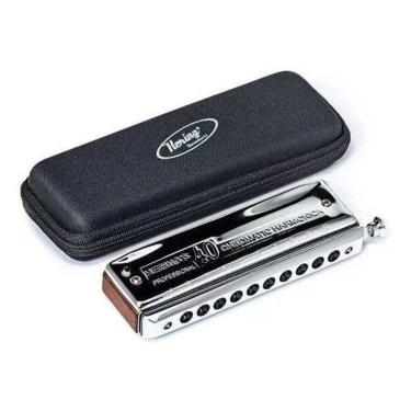 Imagem de Gaita De Boca Harmônica Hering Chromatic 40 Em C  Dó  5140C