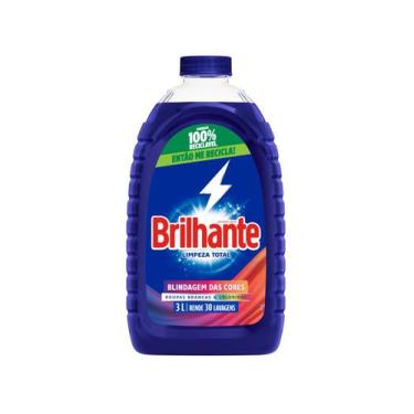 Imagem de Sabão Líquido Lava Roupas Brilhante Limpeza Total - 3L, 3L