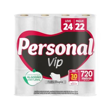 Imagem de Personal VIP - Papel Higiênico Folha Dupla, Branco 24 unidades (Embalagem pode variar)