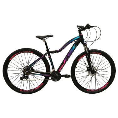 Imagem de Bicicleta Feminina Aro 29 Ksw Mwza Alumínio 24v Câmbios Shimano Garfo com Trava no Ombro - Preto/Pink/Azul