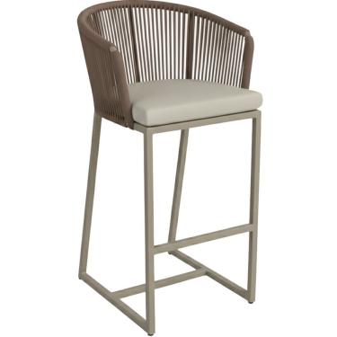 Imagem de Banqueta Noronha Em Alumínio E Corda Náutica Trama Original Marrom