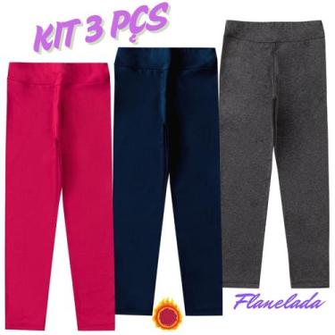 Imagem de Calça Legging Flanelada Infantil Juvenil Menina Térmica Suplex Pelucia