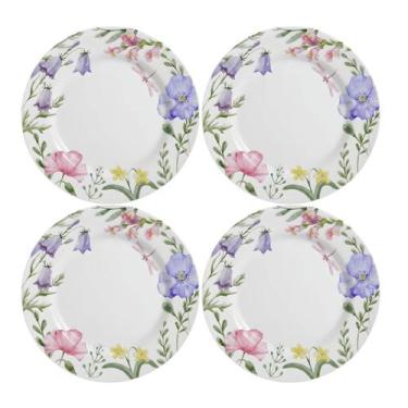 Imagem de Jogo 4 Pratos Rasos 29cm Cerâmica Alleanza Lelis Mesa Posta