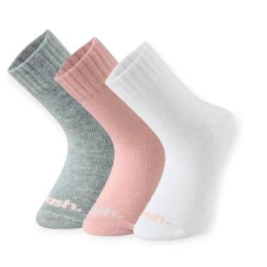 Imagem de Kit 3 Pares Meia Cano Médio Infantil da Mash 202.12, Rosa, 22 a 27