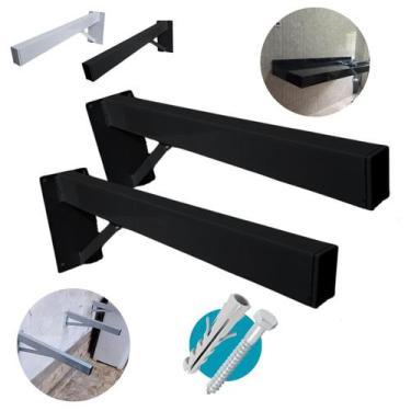 Imagem de Kit 4 Suportes Mão Francesa Pia Bancada 50cm Aço Reforçado Forte Cozin