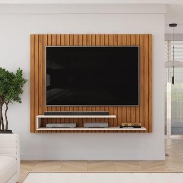 Imagem de Painel Ripado para TV até 55 Polegadas MDF 134,5cmx108cm Frisado Decor