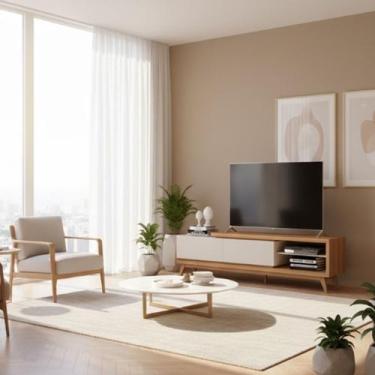 Imagem de Rack para TV até 75 Polegadas 180cm Pés em Madeira Maciça 'S Nobre 2 G