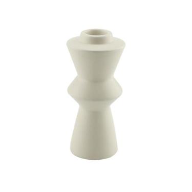 Imagem de Castiçal Caicara em cerâmica dolomita 15cm off-white -L Hermitage - L'