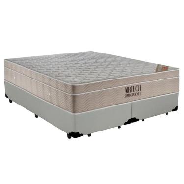 Imagem de Cama  Box Queen  Bipartido Sintético  + Colchão Ortobom Airtech Molas Ensacadas 65x158x...