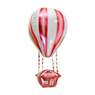 Imagem de Balão Metalizado Baloeiro 86x27 cm - Decoração Cor:Vermelho - Genérico