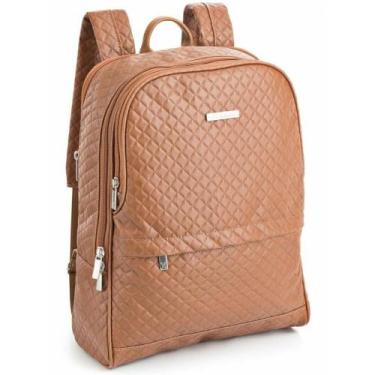 Imagem de Mochila Para Notebook 15.6" Em Matelassê Feminina Milão - Viccina, Beg