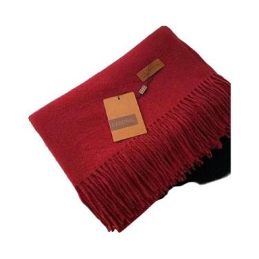 Imagem de Cachecol Feminino Grosso E Quente De Caxemira 2024 Inverno Cor Sólida 