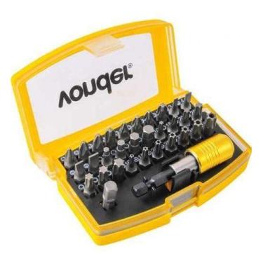 Imagem de Jogo de bits/ponteiras com 32 peças encaixe sextavado 1/4" com engate 