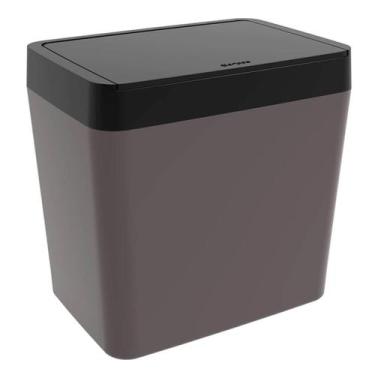 Imagem de Lixeira para Cozinha Pia Escritório 5L Crippa Pequena Chumbo e Preto R