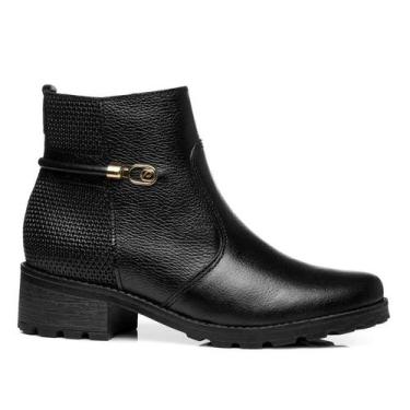 Imagem de Bota Feminina Em Couro Pegada 281421-03, Preto, 36