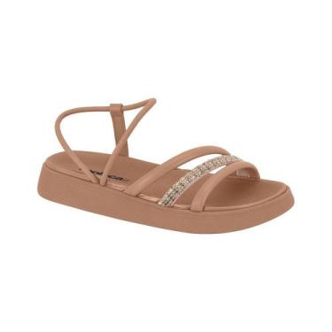 Imagem de Sandalia Papete Moleca Flatform Feminino , 37, Nude, Cristal