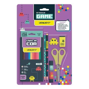 Imagem de Kit Escolar 6 Peças - Lápis De Cor Completo Game - Pxel - Leonora