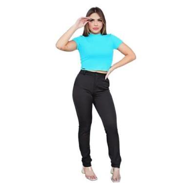 Imagem de Calça Social Feminina Oxford K2B - Faniele, Azul marinho, 44