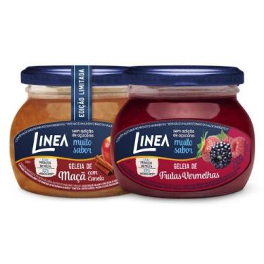 Imagem de Kit 2 Geleias Linea Sabores Maçã com Canela e Frutas Vermelhas de 230g