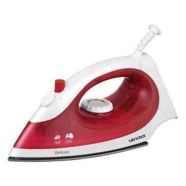 Imagem de Ferro a Vapor Portátil - Delicate 127V Lenoxx, Vermelho e Branco, 110V