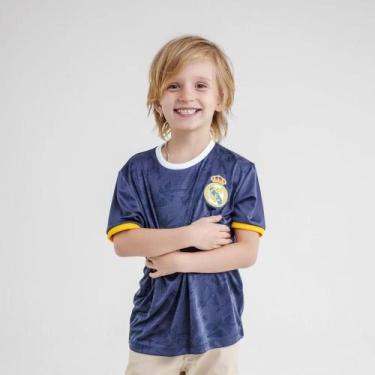Imagem de Camiseta Real Madrid King Marinho Infantil Juvenil Braziline, Marinho,