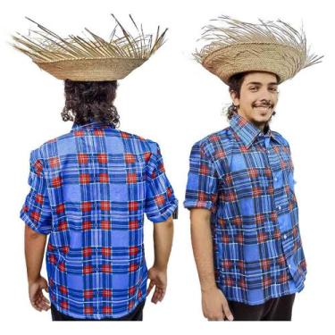 Imagem de Camisa Festa Junina Xadrez Adulta Manga Curta - Magedu, P, Variado