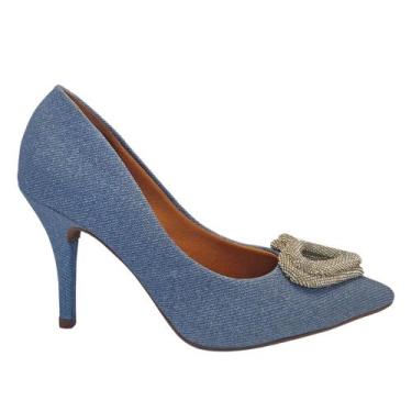 Imagem de Scarpin Sapato Social feminino salto alto Vizzano 1184.1178, Jeans, 37