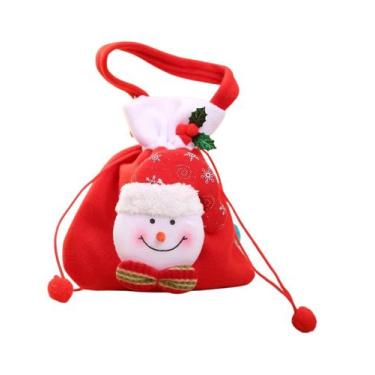 Imagem de Bolsa Pequena de tecido para Presente de Natal Papai Noel - Genérica, 