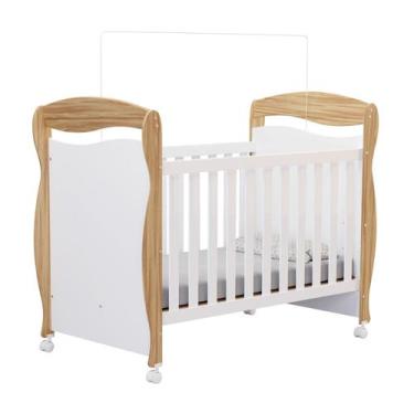 Imagem de Berço Americano Moveis Peroba Junior mini cama MDF -, Branco Amêndoa