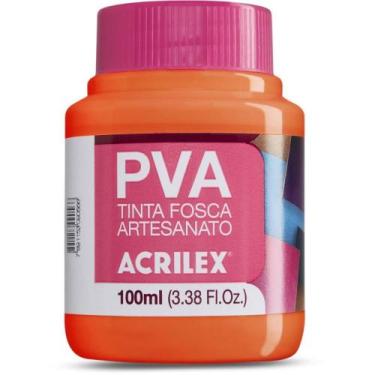 Imagem de Tinta PVA 100ML Laranja - Pacote com 6 Unidades - Acrilex