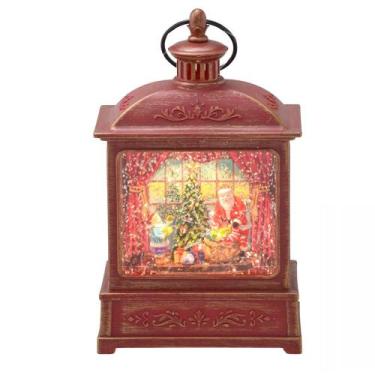 Imagem de Lanterna decor natal luz e mov em agua noel c criança 21,5cm - Espress