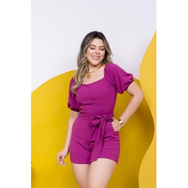 Imagem de Macaquinho Leticia - Gilic moda femina, Roxo, G