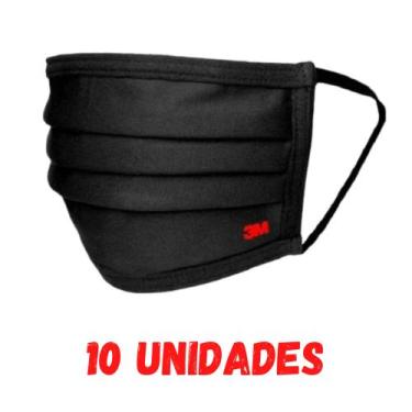 Imagem de Máscara Reutilizável Preta - 3M Kit com 10 unidades