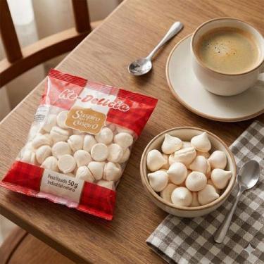 Imagem de Caixa 48 Suspiro Caseiro 50g Crocante Meringue Tradicional Doce Café L