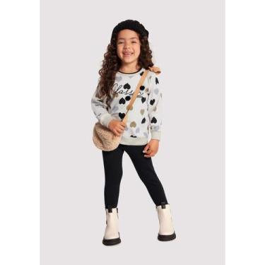 Imagem de Conjunto Moletom Infantil Menina Alakazoo Ref. 66089, Creme, 2