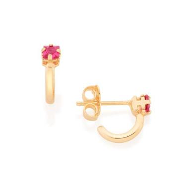 Imagem de Brinco infantil folheado a ouro meia ROSA 526069 Rommanel, Rosa
