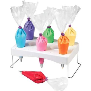 Imagem de Suporte Mesa Dobrável Porta Mangas Sacos De Confeitar Bisnaga Mesinha 