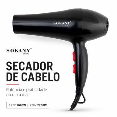 Imagem de Secador de Cabelo com Ar Frio e Quente Bico Concentrador - Sokany, 220