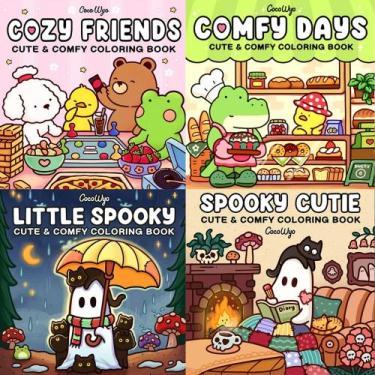Imagem de Combo 4 Folhas Soltas Colorir Cozy Friends Spooky A5 Folhas Soltas 120