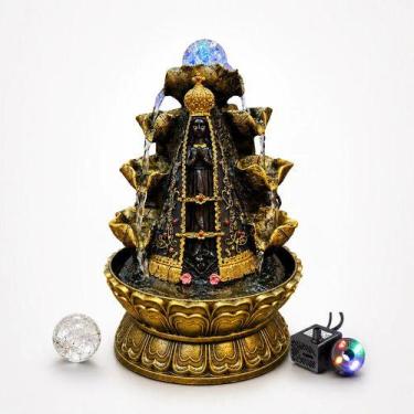 Imagem de Fonte de Água Nossa Senhora Aparecida Decorativa em Resina com Luz Biv