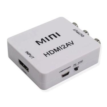 Imagem de Mini Adaptador Conversor Áudio E Vídeo Rca Para Hdmi Av2hdmi - NoBrand