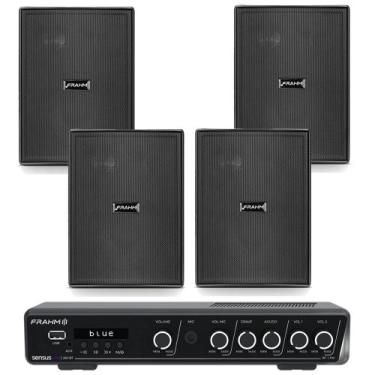 Imagem de COMP Kit Amplificador Frahm Sensus 260 60W Bluetooth 5.0 + 4 Caixas PS