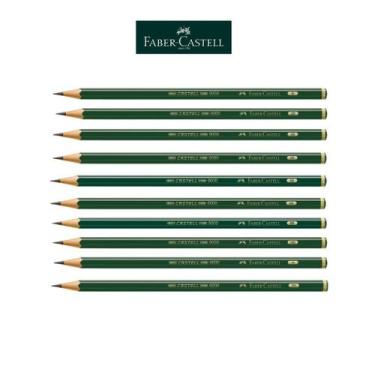 Imagem de Lapis Grafite Preto FABER CASTELL Regente 9000 - Kit C/ 10 - Faber-Cas