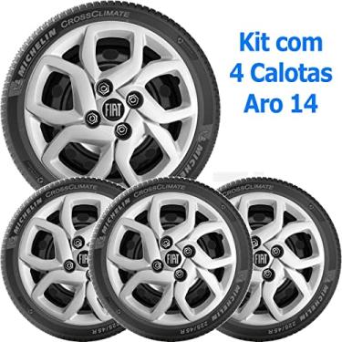 Imagem de 4x Calota Fiat Mobi Argo Novo Uno Aro 14 com Emblema 291cb