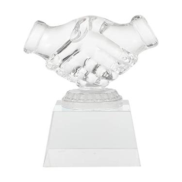 Imagem de LUOZZY Crystal Trophy Medalha de troféu de dedo transparente prêmio delicado troféu prêmio acessório Coopertion (Handshake)