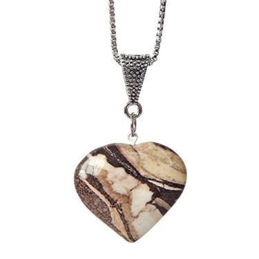 Imagem de Colar Coração Pedra Jaspe Brechado
