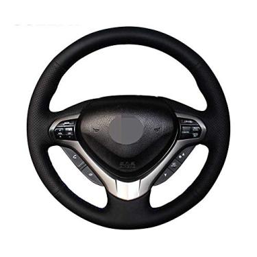 Imagem de SAXTZDS Capa de volante de couro para carro "faça você mesmo", adequada para Honda CRV CR-V G4 2012 a 2016