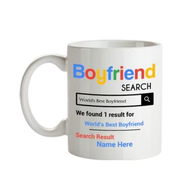 Imagem de Caneca de namorado personalizada - Presentes de namorado personalizados - Caneca de café de 425 g - Personalizada com o nome do seu namorado